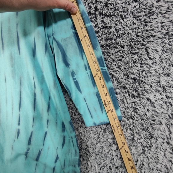 Soft Surroundings Tie Dye Cowl Neck Tunic Top Shirt XL Blue Modal Cotton XLarge - Picture 4 of 7